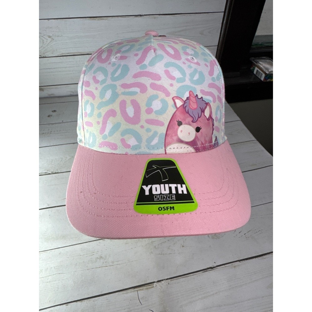 Squishmallows Lola Unicorn Youth Snapback Hat OSFM Pink NWT‎ Kids Cap